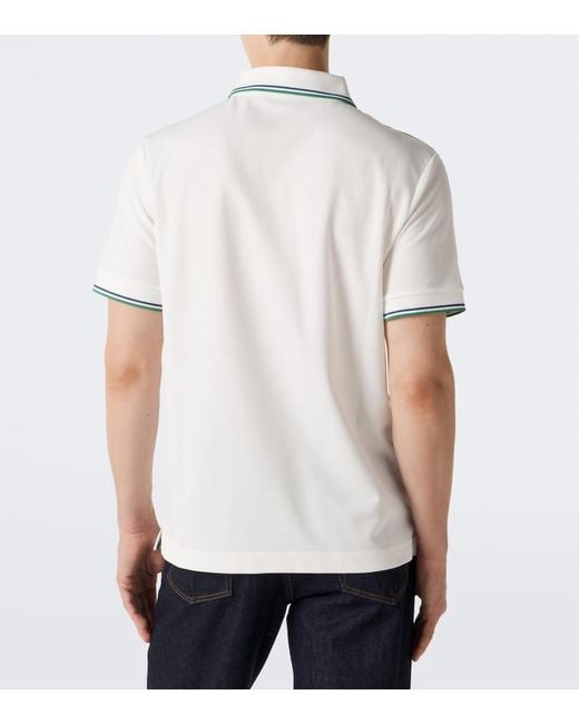 Burberry White Ekd Cotton-Blend Pique Polo Shirt for men