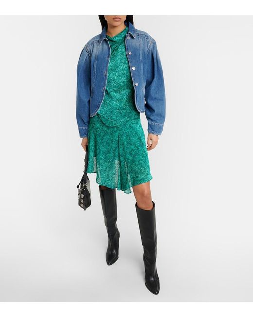 Isabel Marant Green Selena Asymmetric Miniskirt