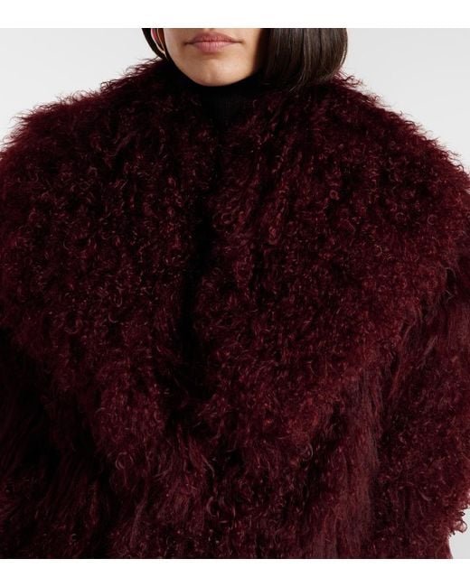 Nour Hammour Purple Mirja Shearling Jacket