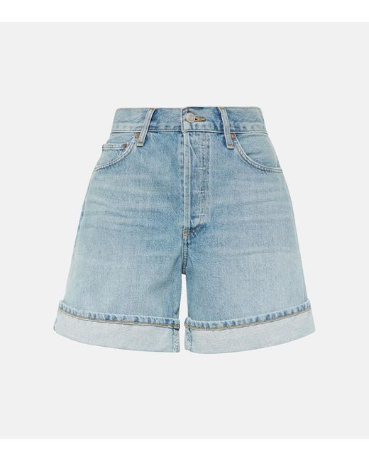 Agolde Blue High-Rise Jeansshorts Dame
