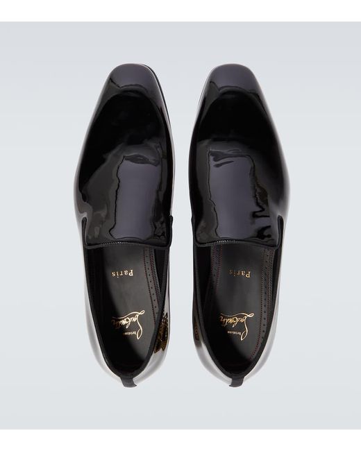 mens black patent leather loafers