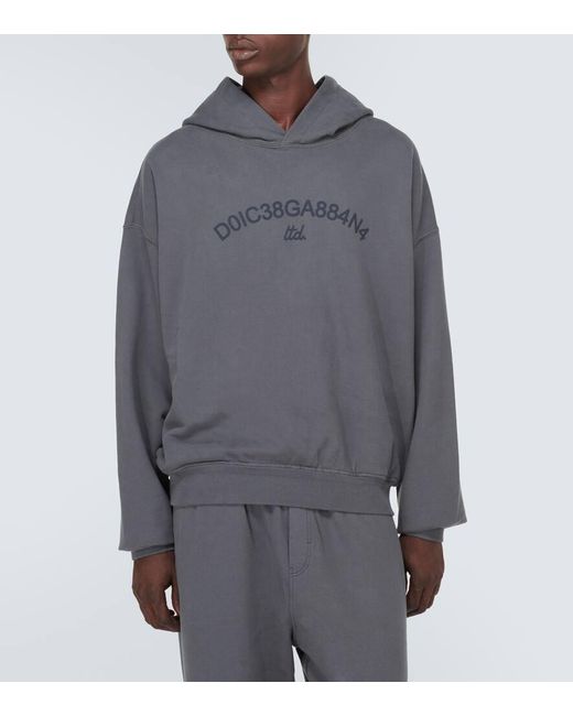 Sudadera con capucha de algodon Dolce & Gabbana de hombre de color Gray