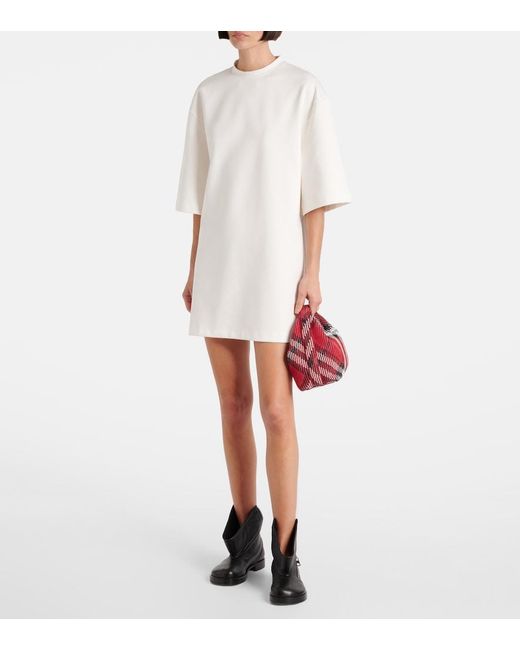Wardrobe NYC White Cotton-Blend T-Shirt Dress