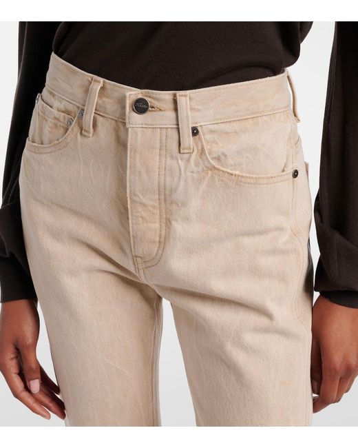 Khaite Natural Finley Cropped Straight Jeans
