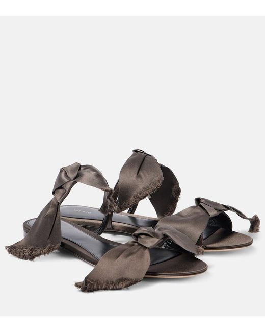 The Row Brown Vika Satin Sandals
