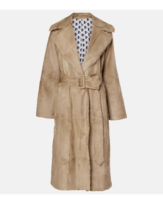 Burberry Natural Shearling Trench Coat