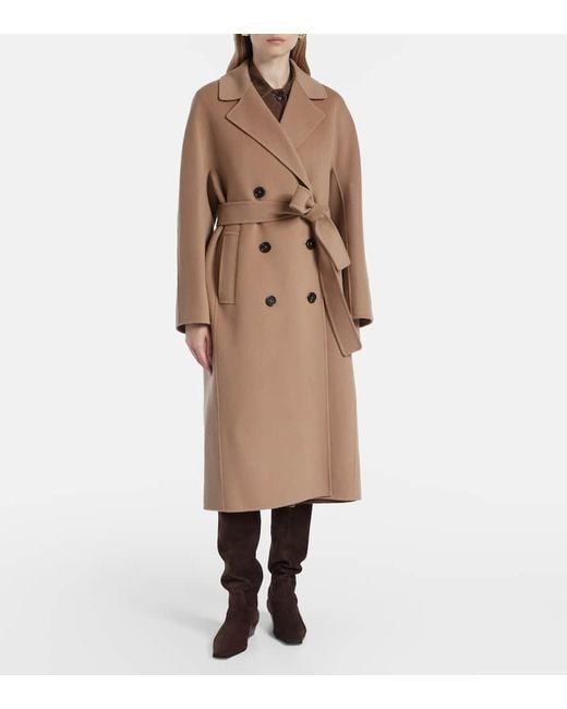 Max Mara Natural Paul Double-Breasted Virgin Wool Coat