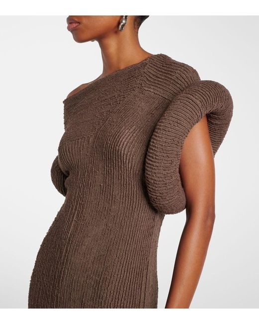Acne Brown Katon Asymmetric Maxi Dress