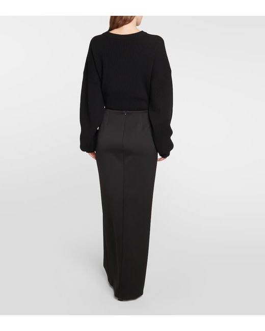 The Row Black Bartelle Wool Maxi Skirt