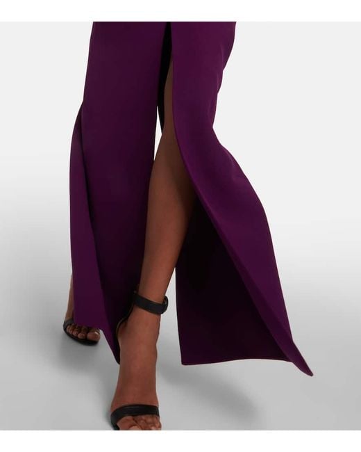 Vestido de fiesta asimetrico de crepe Safiyaa de color Purple
