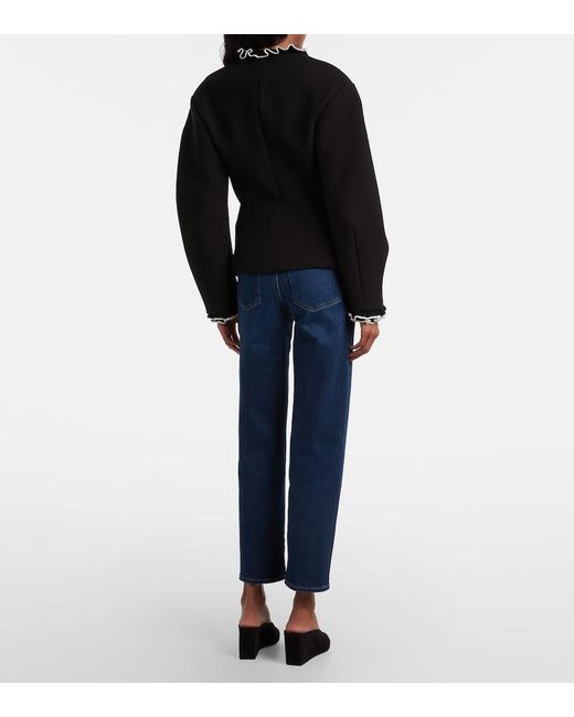 Citizens of Humanity Blue Caia Cropped Mid-Rise Straight Jeans