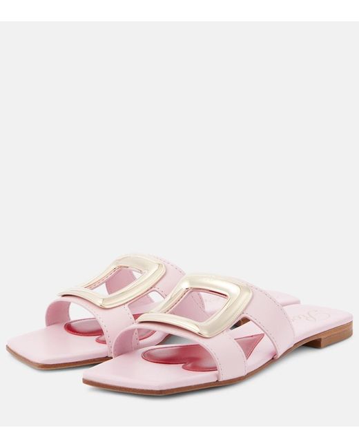 Roger Vivier Pink Viv' By The Sea Leather Sandals