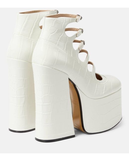 Marc Jacobs White Kiki 150 Leather Platform Ankle Boots