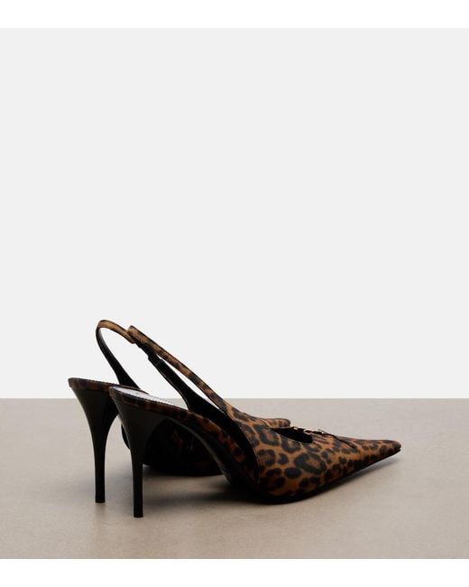 Saint Laurent Brown Babylone Breteuil Slingback Pumps