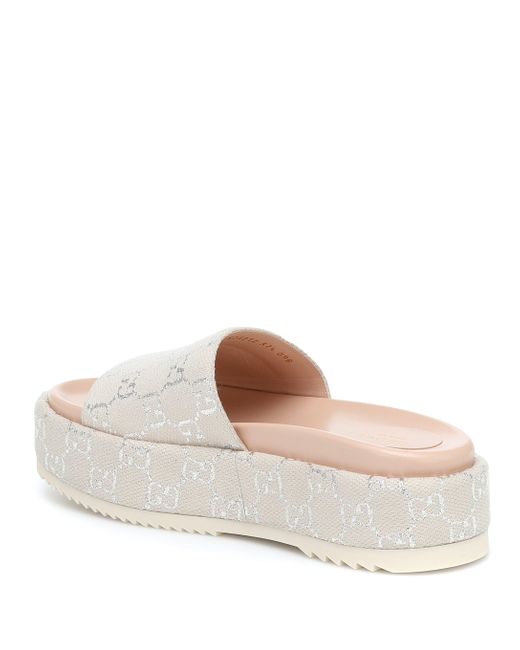 tan gucci slides