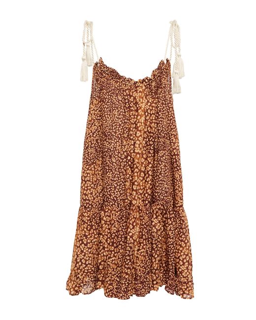 Ulla Johnson Cotton Trula Leopard-print Beach Cover-up in Brown | Lyst