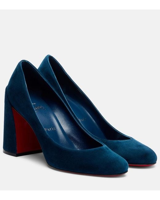 Christian Louboutin Blue Miss Sab Suede Pumps
