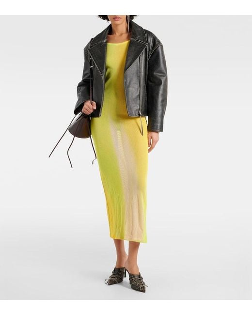 Vestido largo Etika de malla de algodon Acne de color Yellow