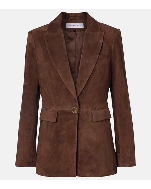 Veronica Beard Brown Duane Suede Blazer