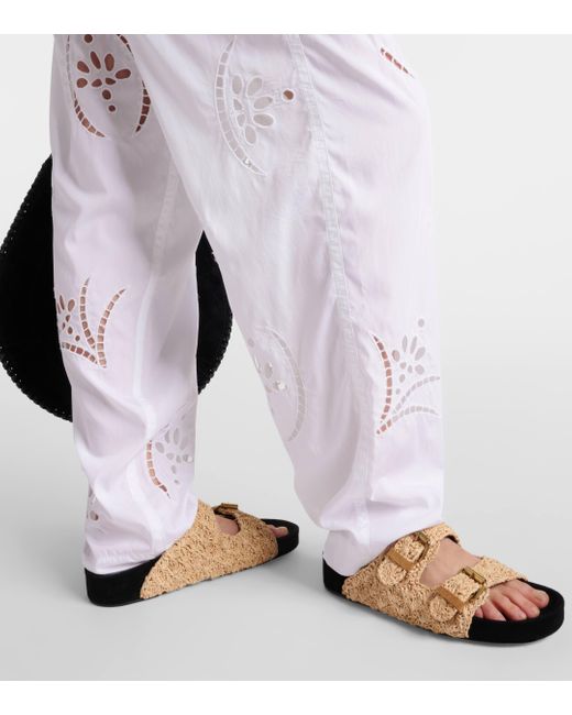 Pantalon ample Hectorina a broderies anglaises Isabel Marant en coloris White