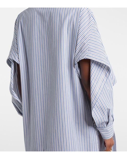 Bottega Veneta Blue Striped Cotton Shirt Dress