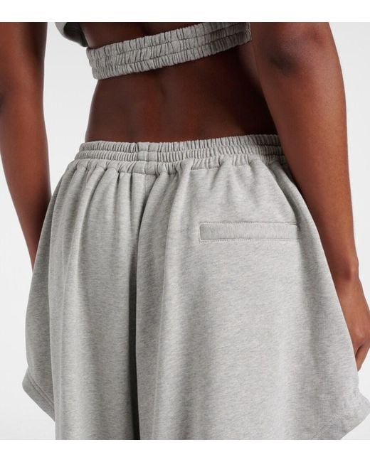 Alaïa Gray Cotton-Blend Fleece Crop Top