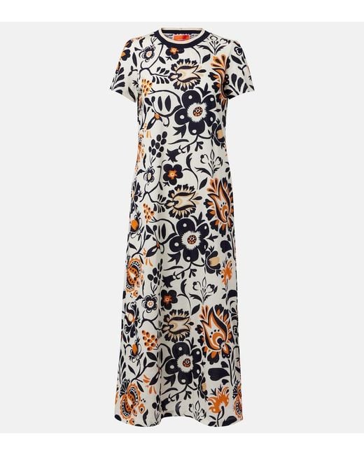 LaDoubleJ White Sporty Swing Cotton Jersey Midi Dress