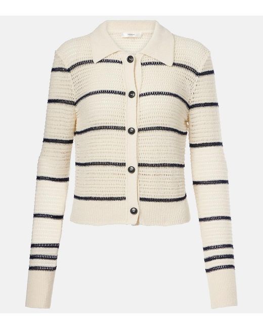 FRAME Natural The Shrunken Cotton-Blend Cardigan
