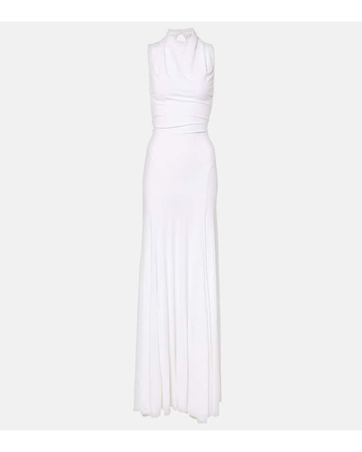 Christopher Esber White Robe Maico Aus Jersey