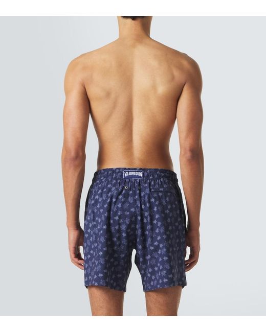 Vilebrequin Blue Printed Wool Swim Trunks for men