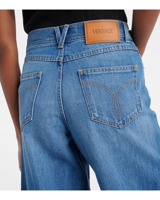 Versace Blue High-Rise Flared Jeans Medusa '95