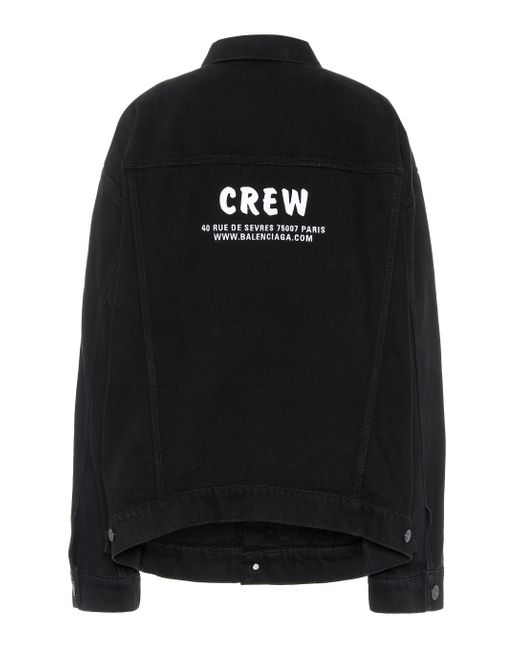Balenciaga Black Crew Oversized Denim Jacket