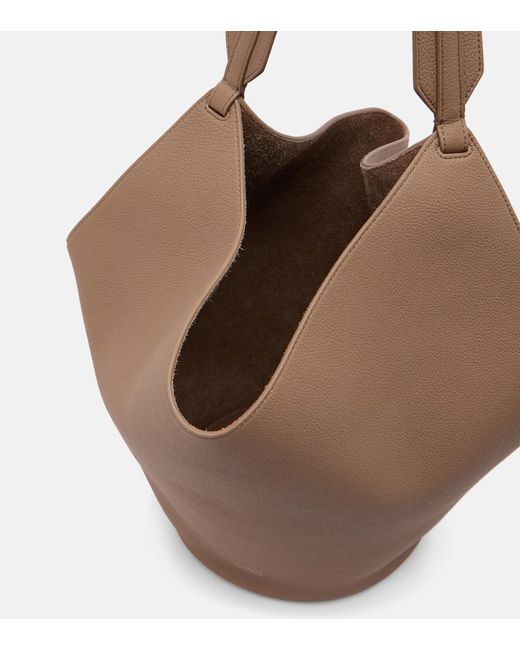 Khaite Brown Lotus Small Leather Tote Bag