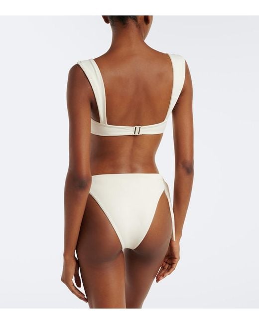 Magda Butrym White Jersey Bikini Top
