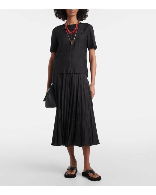 Joseph Black Sully Silk Midi Skirt