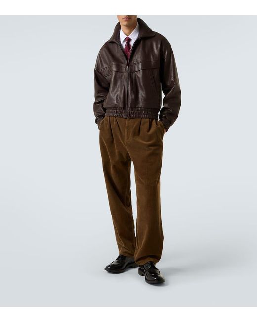 Saint Laurent Weite Hose Aus Baumwoll-Cord in Brown für Herren