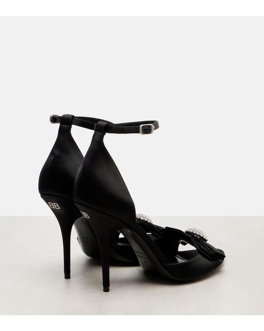 Balenciaga Black Avenue Palazzo 110 Satin Sandals