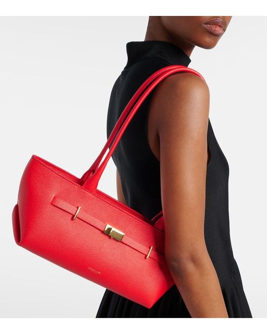 DeMellier London Red New York Leather Shoulder Bag