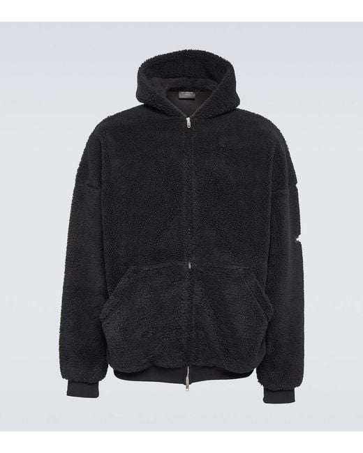 Balenciaga Black Oversized Fleece Hoodie for men