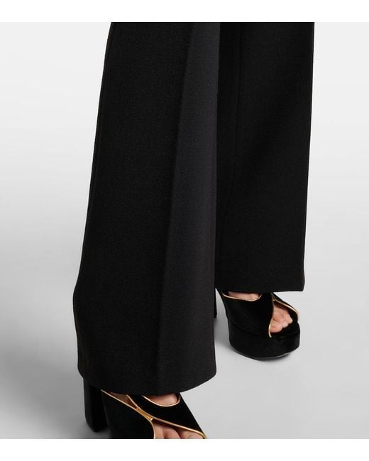 Etro Black High-Rise Wool Flared Pants