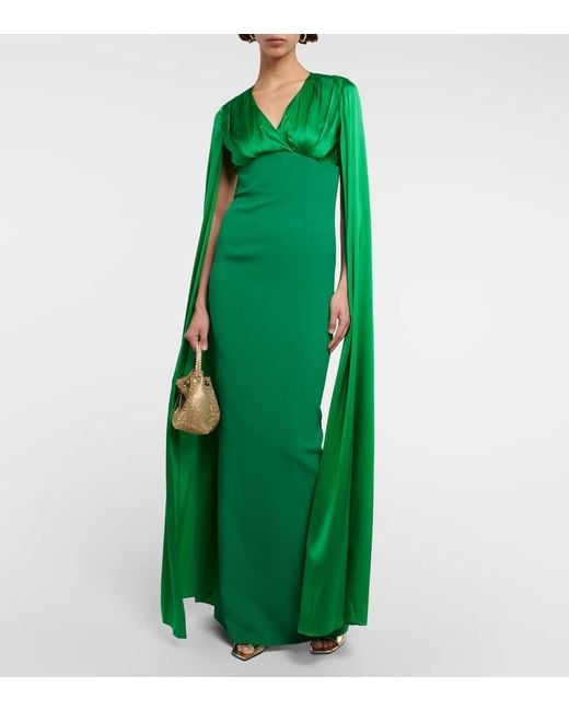 Safiyaa Green Robe aus Crepe
