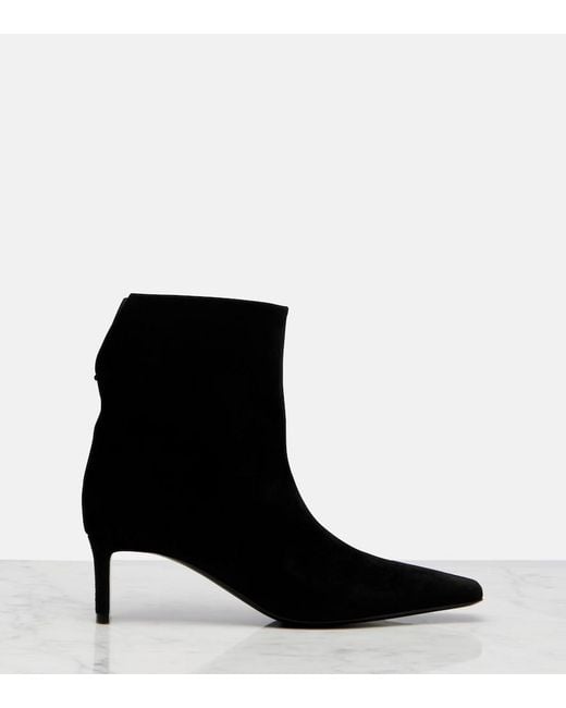 Khaite Black Ona 55 Suede Ankle Boots
