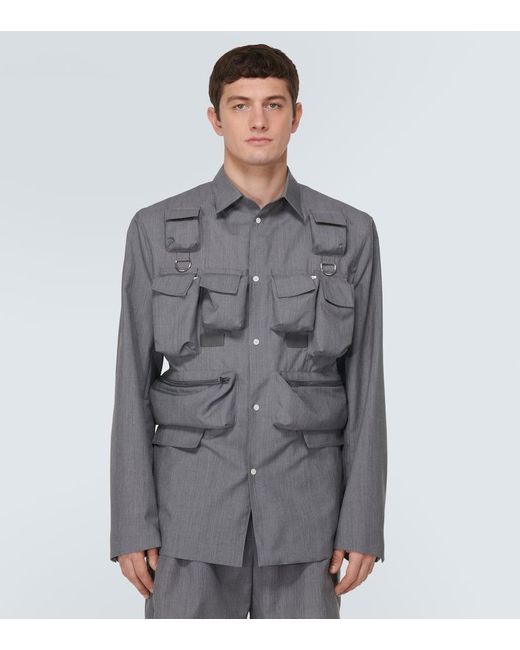 Prada Hemd aus Wolle und Mohair in Gray für Herren