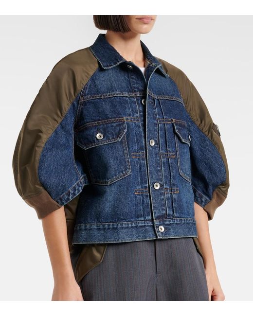 Sacai Blue Denim And Twill Jacket