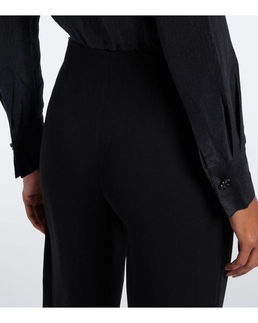 Roland Mouret Black Draped Wide-Leg Pants