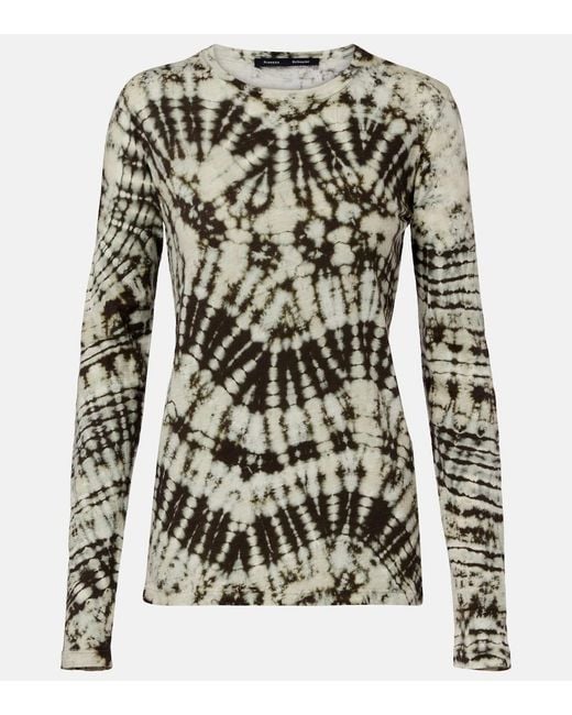 Proenza Schouler Green Mia Tie-Dye Cotton Jersey Top