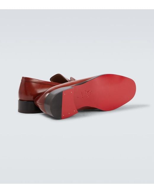 Christian Louboutin Red Chambeliss Leather Loafers for men