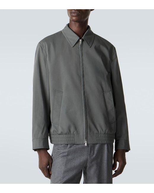 Lardini Gray Cotton And Silk Blouson Jacket for men