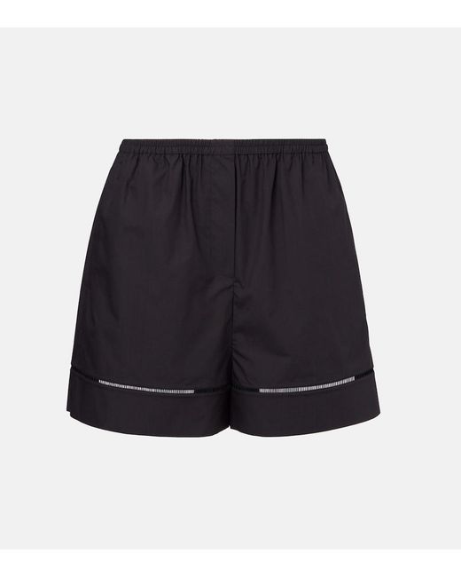 Rohe Blue Embroidered Cotton Poplin Shorts