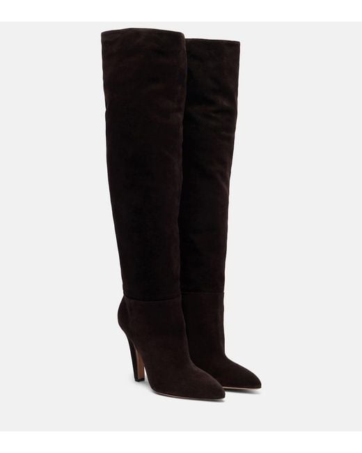 Paris Texas Black Elsa 100 Suede Over-The-Knee Boots